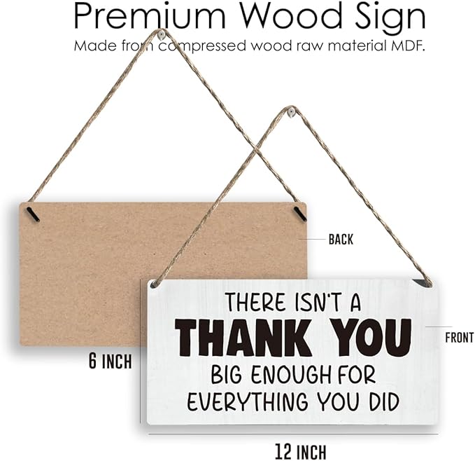 Thank You Gifts for Nurse Doctor Emergency Response Healthcare Worker First Responder Wood Wall Decor 12 × 6 Inch