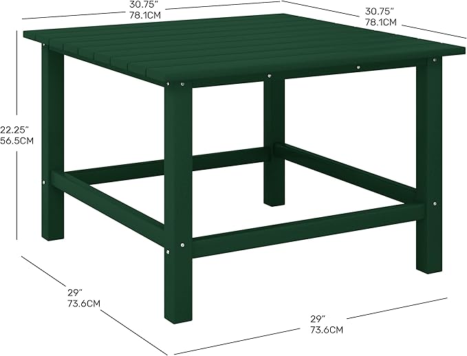 Costaelm Outdoor Kids Table, Toddler Dinner Table Baby Desk Outdoor Childrens Party Tables for Arts & Crafts, Snack Time, Multi-Activity Desk for Ages 2-8 in Classroom/Outside, Dark Green