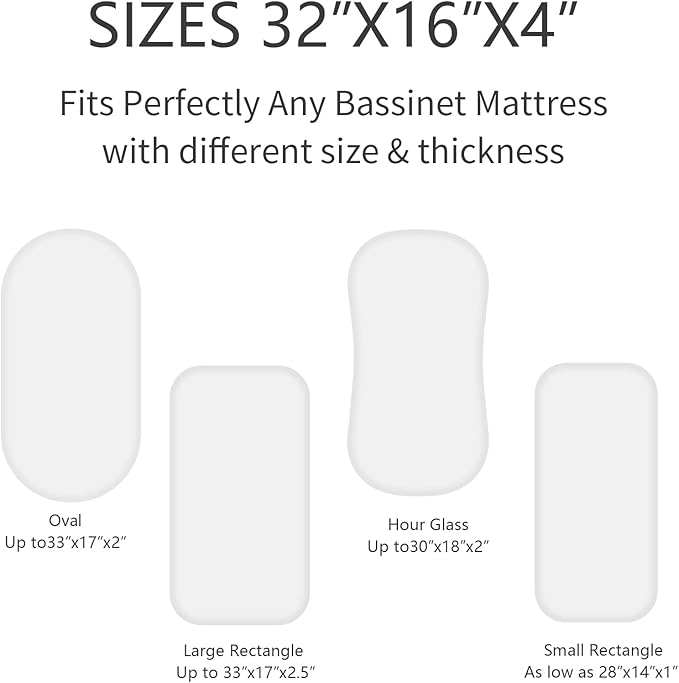 Konssy 2 Pack Muslin Fitted Bassinet Sheets for Baby Girl Boy, Soft Breathable Baby Bassinet Sheets Fit for Bassinets, Cradle, Moses Basket Oval Rectangle Pad/Mattress (Peach,Floral)