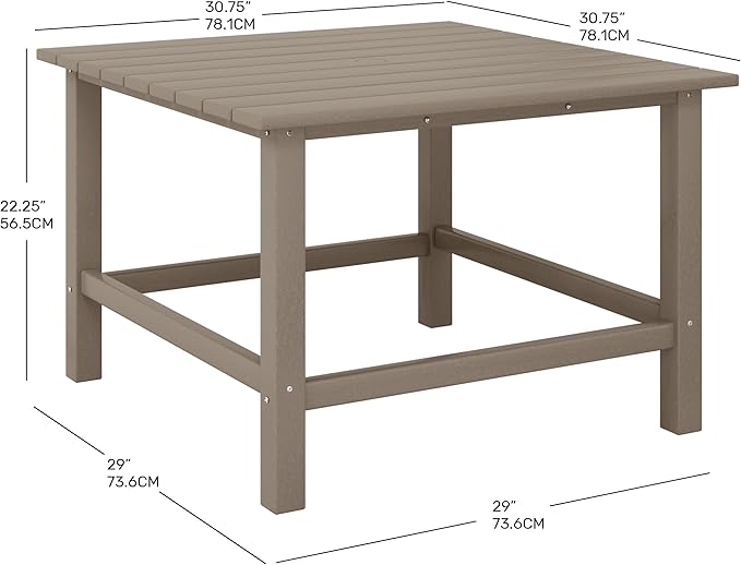Costaelm Outdoor Kids Table, Toddler Dinner Table Baby Desk Outdoor Childrens Party Tables for Arts & Crafts, Snack Time, Multi-Activity Desk for Ages 2-8 in Classroom/Outside, Weathered Wood