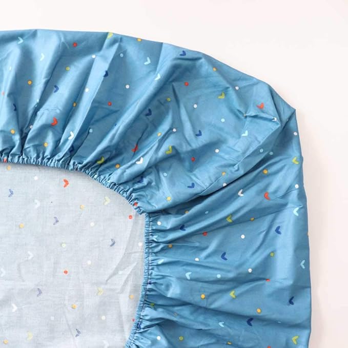 100% Cotton Crib Bedding Set for Baby Boys Girls,3 Pcs Baby Bed Linen Include Duvet Cover,Fitted Sheet,Pillowcase,Nursery Decoration,No Filler(Navy)