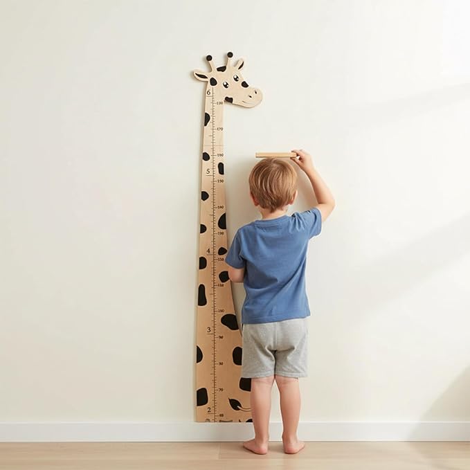 Wooden Height Chart for Kids, Giraffe Height Chart for Boy Girls, Growth Chart for Wall, Height Measurement for Kids, Nursery Decor Decoration Wall Art for Tracking Kids Tool