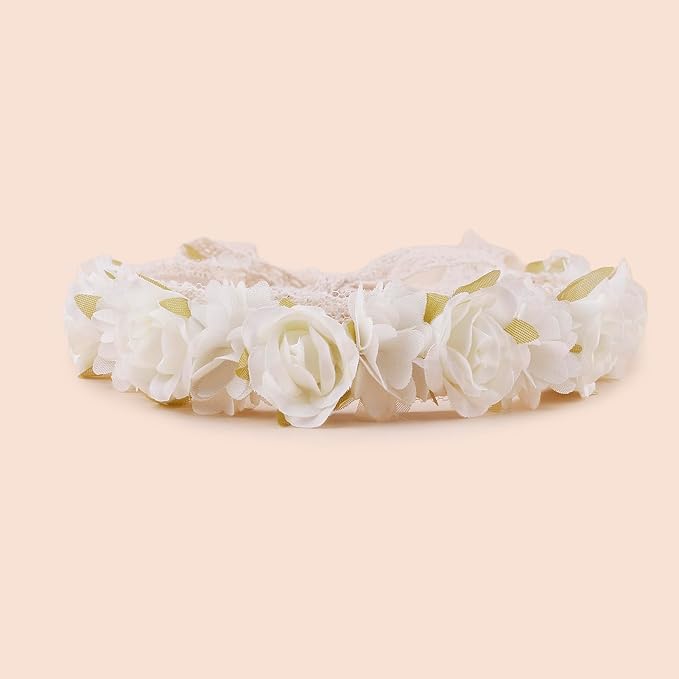 Hairband, 2pcs Children Girl Lace Headbands with Flower, Adjustable Hair Accessories Gift for Children (lace-9)