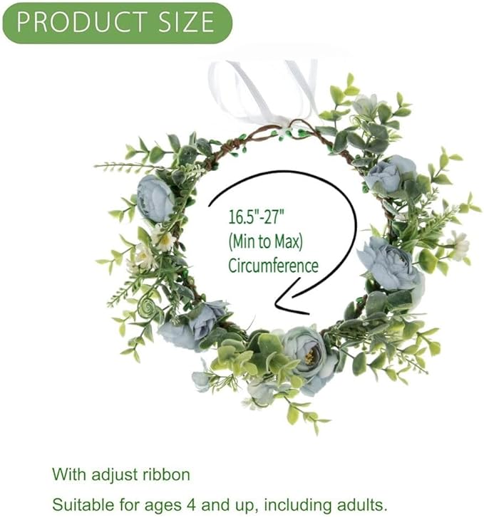 Floral Fall Camellia Flower Crown Rose Headpiece Wedding Bridal Flower Girl Halo Maternity Photo Props FL-03