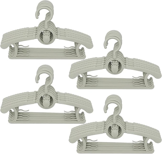 Baby Hangers 20 pcs, 360° Swivel Hook, Adjustable Kids Hangers According to Clothing Size, Suitable for Babies and Children (Gray)