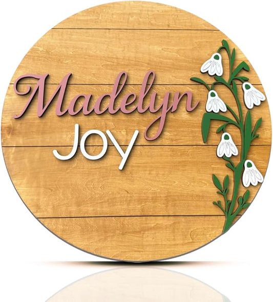 Personalized Wooden Name Sign - Custom Baby Name Signs for Nursery & Kids Room, Baby Announcement Sign, Wall Name Signs Personalized, Round Wooden Letters for Nursery Decor (Design 4)