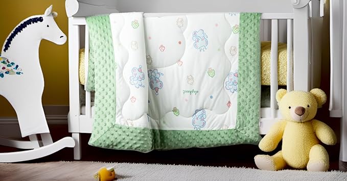Cuite Pumpkin Infant Baby Crib Comforter for Boys and Girls,Warm Down Alternative Toddler Comforter for Bed,Pack n Play,40x 40 Small Crib Quilt,Thick Baby Quilted Blanket for Daycare with Minky Dots