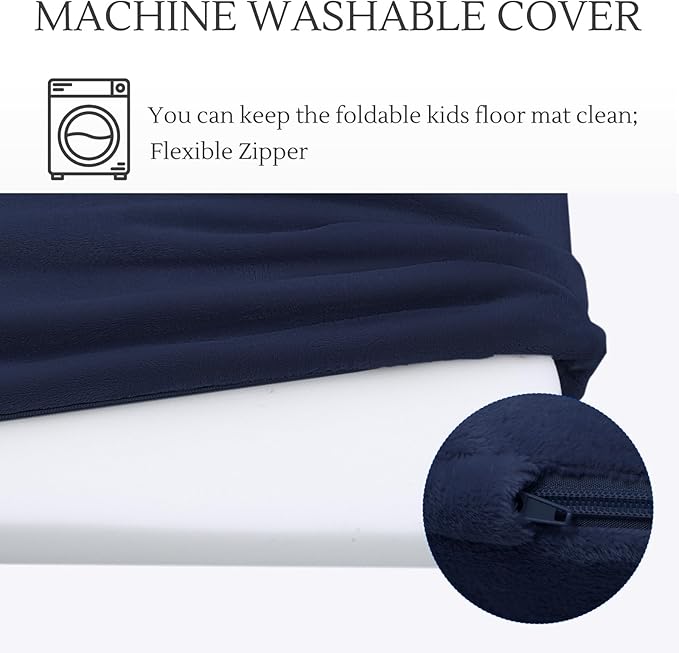 MeMoreCool Kids Floor Futon Mattress, Play Mat Muscle Mat Large 6x4 FT, Thicken Foam Tatami Mattress for Children Play Area, Foldable Sleeping Crawling Pad for Playroom