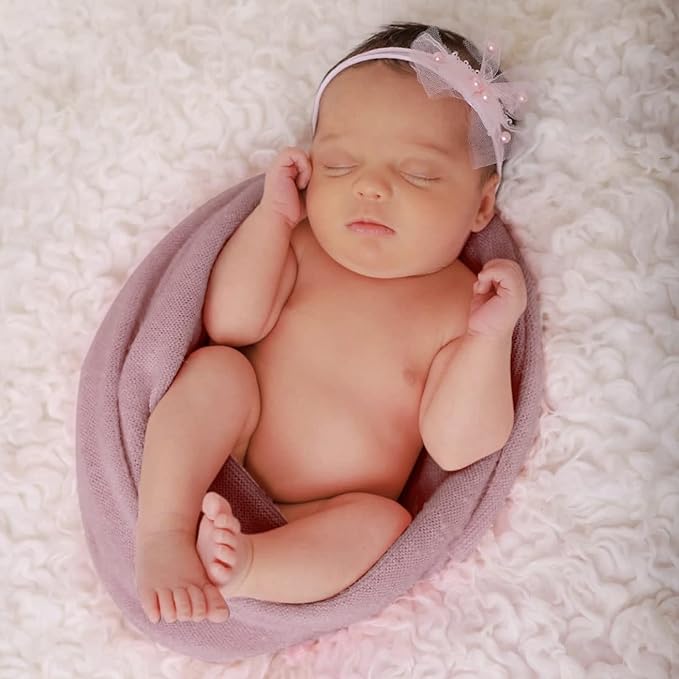Newborn Posing Wrap Newborn Photography Props Soft Stretch Knit Blanket Handmade Wrap for Baby Boys Girls Photoshoot