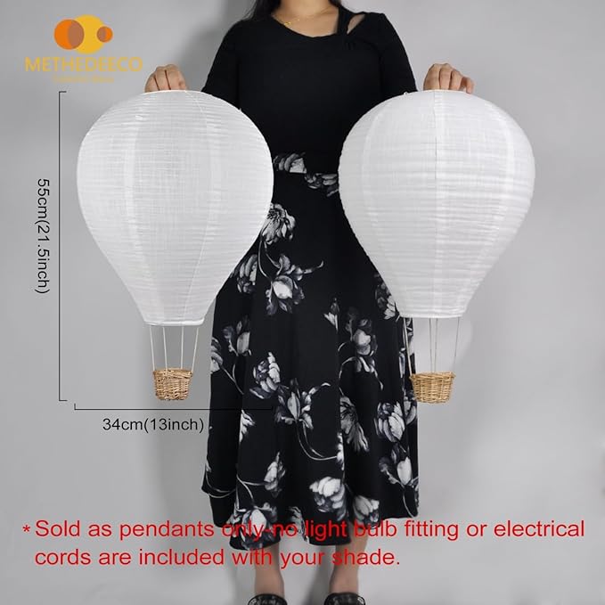 2PCS Hot air balloon lampshade Hanging decor 14inch pendant light shade Gifts for kids Nursery kids living room chandelier new born baby room decor party decoration