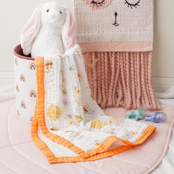 BATTILO PTY 6 Layer Muslin Baby Blankets, Nursery Blankets for Boys Girls, Swaddle Blankets Babt Blanket Neutral Soft Lightweight Toddler and Kids Throw Blanket(Prince Planet)