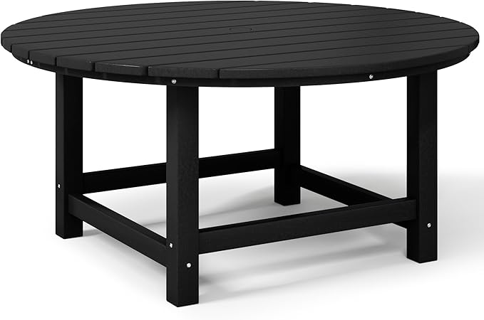 Costaelm Kids Dinner Table, Toddler Play Desk Student Desk Outdoor Childrens Picnic Tables for Children Arts & Crafts, Snack Time, Multi-Activity Table for Ages 2-8 in Home/Outside, Black