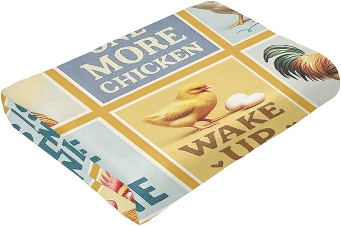 Chicken Blanket Rooster Throw Blanket Farm Animal Soft Cozy Fleece Fuzzy Stuffed Plush Flannel Gifts for Girls Women Boys Kids Adults 60"X80"