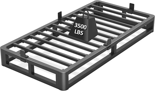 6 Inch Twin Bed Frame with Round Corner Edges, Low Profile Twin Metal Platform Bed Frame with Steel Slat Support, No Box Spring Needed/Easy Assembly/Noise Free Mattress Foundation