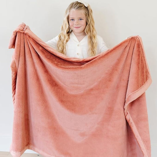 SARANONI Luxury Lush Kids Blanket | Ultra-Soft & Cozy Plush Comfy Blankets for Kids & Teens | Clay - 40” x 60”