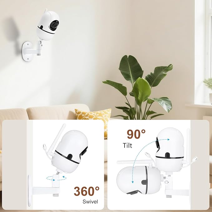 Adjustable Baby Monitor Wall Mount for HelloBaby HB6550/HB6550 Pro/HB6560/HB65/HB6240/HB6339 & ANMEATE SM935E, 360° Swivel Baby Monitor Stand Adhesive Wall Mount with Perfect View and Easy to Install