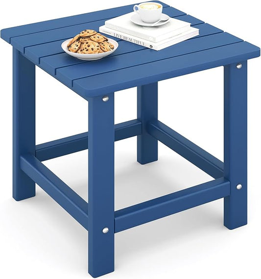 UDPATIO Small Side Table, 16x16x17.8 in, Blue, Adirondack Table, Indoor & Outdoor Use