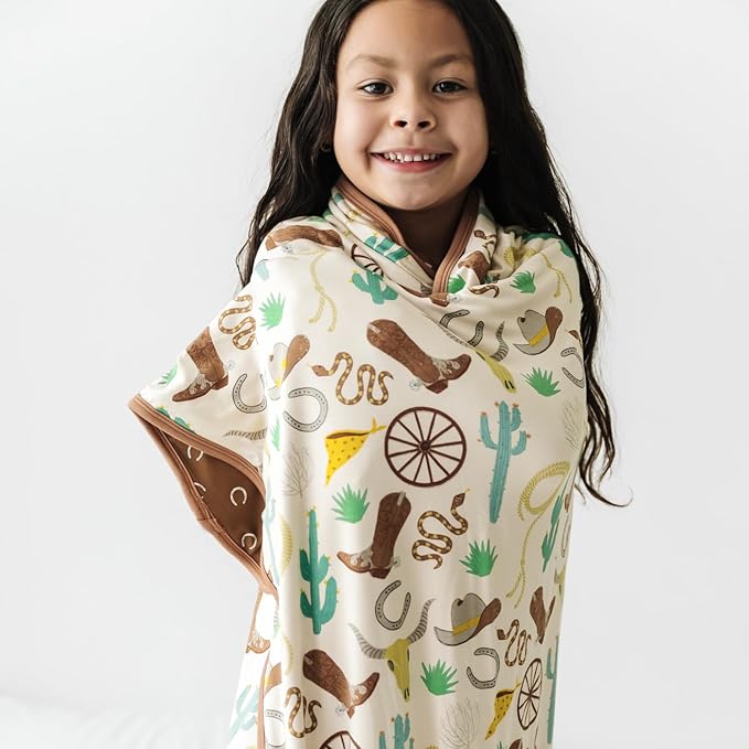 Little Sleepies Cloud Blanket, Soft Viscose from Bamboo Toddler & Baby Blanket for Boys & Girls, Lightweight, Perfect for Hot Sleepers, 50" x 50", Large (Caramel Ready to Rodeo)