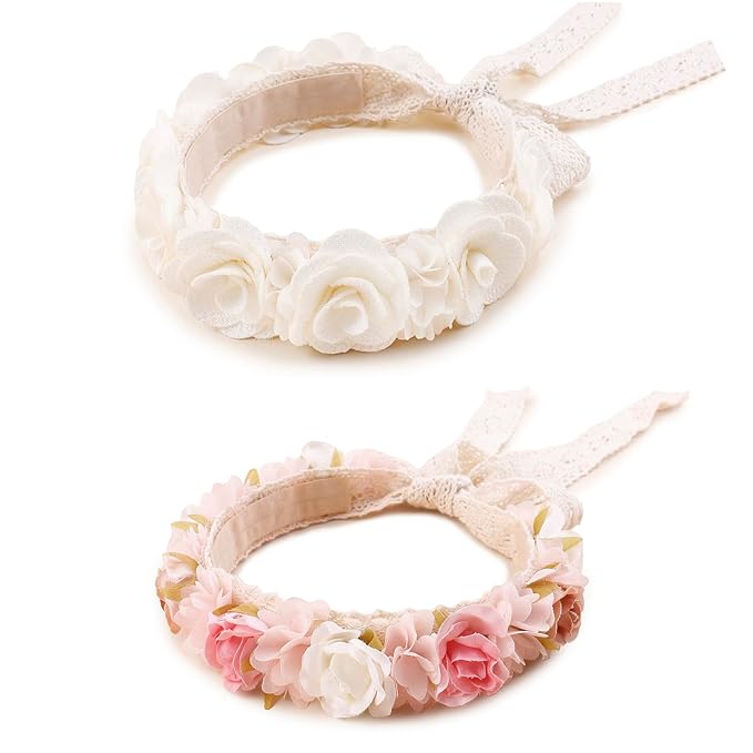 New Model Children Girl Lace Headbands Lace Flower Hairbands 2pcs Hair Accessories Gift for Children (lace-4)