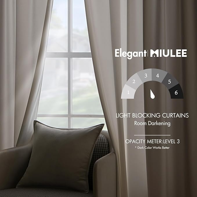 MIULEE Ivory Velvet Curtains 108 Inches Long Thermal Insulated Blackout Curtain Drapes for Bedroom Living Room Darkening Rod Pocket Set of 2
