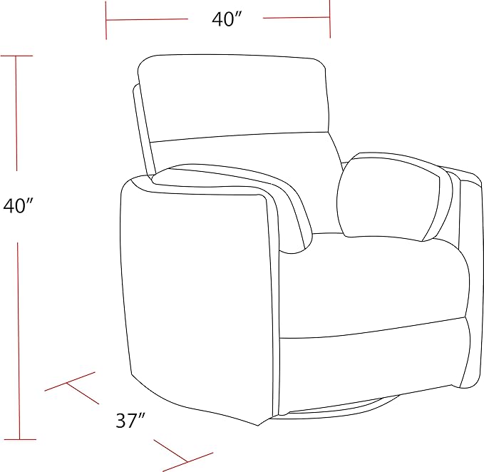 Parker Living Radius - Peacock Power Swivel Glider Recliner for Adults with USB and Type-C Ports, Single Sofa Chair for Living Room