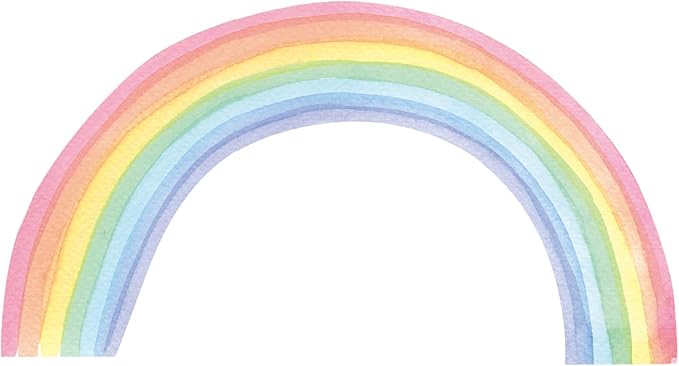 Large Rainbow Wall Decals - Colorful Wallpaper and Wall Stickers for Girls' Bedroom - Vibrant Rainbow Wall Art Decoration for Nursery and Classroom