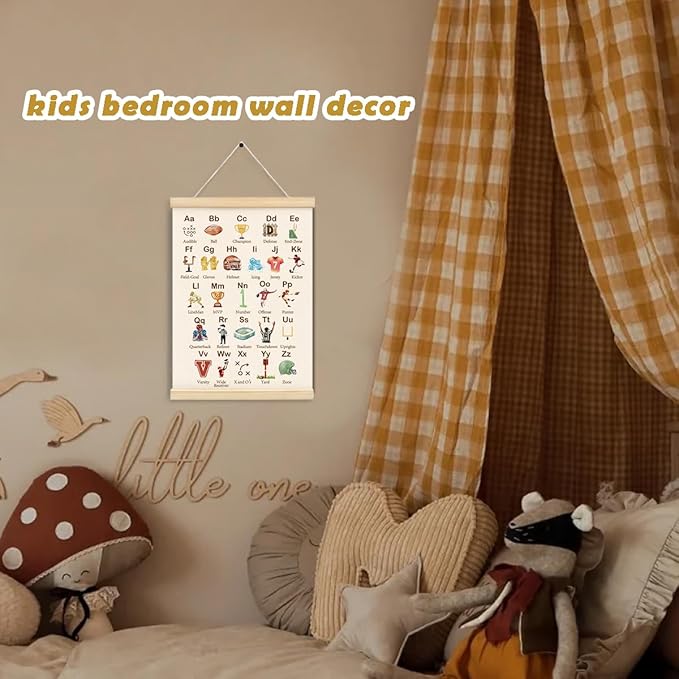 ShowDraven Funny Football Sports Hanger Frame Wall Decor, Cute Alphabet for Classroom Wall Nursery Bedroom Playroom Decor, Gifts for Boys Girls Nursery Kids, 12x16 Inch