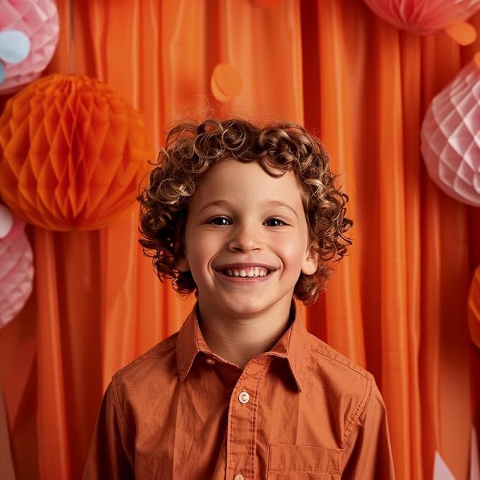 10x10ft Orange Photo Curtains Backdrop Weddings Curtains Orange Wedding Backdrop for Wedding Graduation Birthday Party Photography YUNBSDJ085