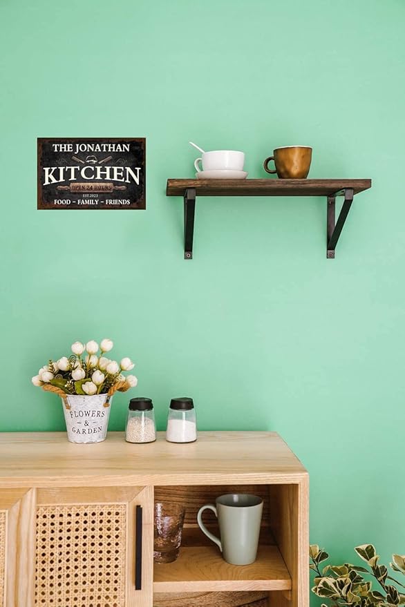 Personalized Metal Sign Welcome to Kitchen Signs for Outside Funny Custom Name Signs Kitchen Signs Wall Decor Open 24 hours Indoor Outdoor 8 * 12 inch
