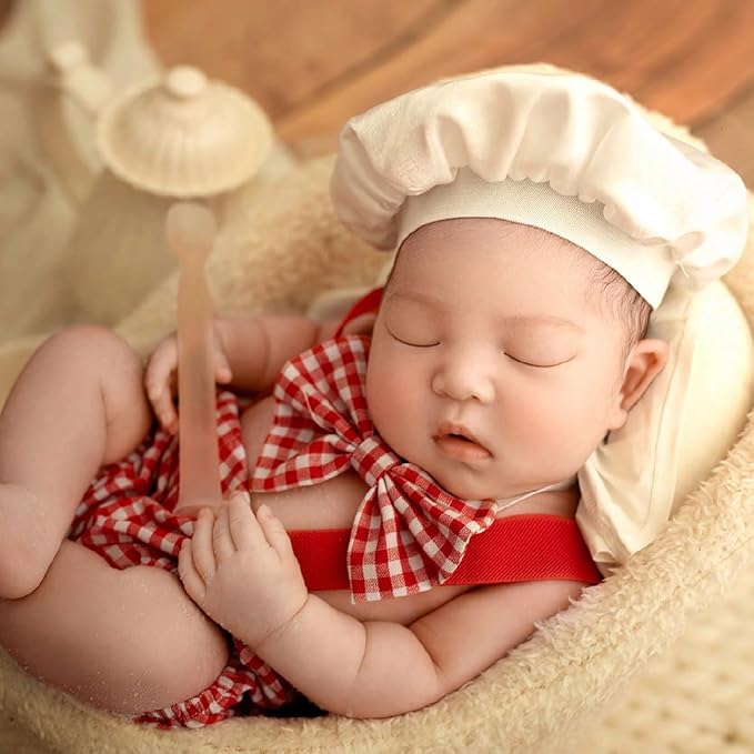 Holibeat Newborn Boy Photography Props Baby Boy Photo Shoot Outfits Infant Gentleman Romper Suits with Hat