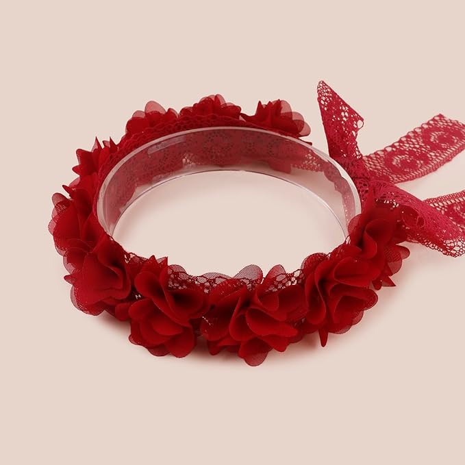 New Model Children Girl Lace Headbands Lace Flower Hairbands 2pcs Hair Accessories Gift for Children (lace-10)