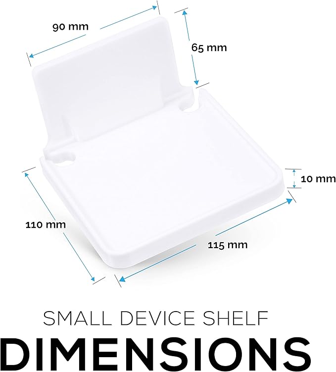 BRAINWAVZ Drill Free Wall Mount Shelf for Security Cameras, Baby Monitors, Speakers & More, Universal Holder, Strong Adheasive, Easy to Install, No Mess, Screwless (White)