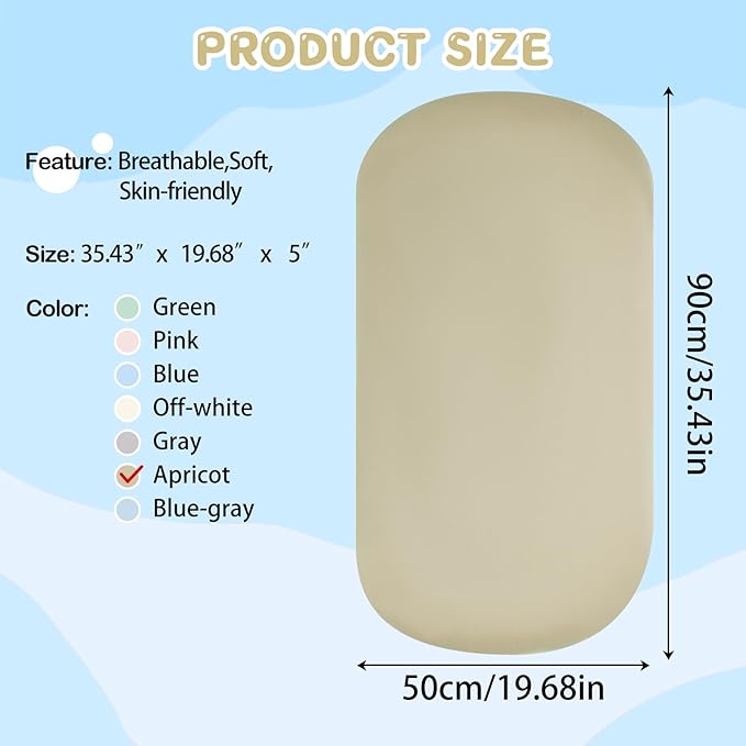 Lucakuins Baby Lounger, Bionic Design Baby Lounger for Newborn 0-24 Months, Soft Organic Cotton Breathable Lounger for Infants (Apricot Baby Lounger)