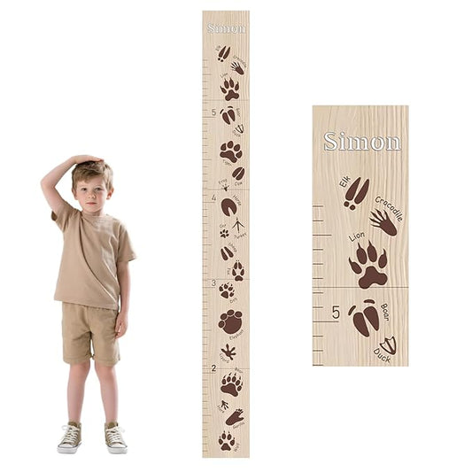 Personalized Kid Height Wall Chart,Animal Footprints Kids Height Wall Chart,Height Measurement Children,Height Growth Chart,Fun Nursery Decor Thoughtful Birthday Gift Boys Girls