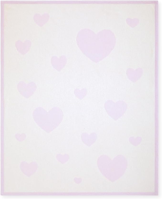 Jet&Bo BABY 100% Cashmere Baby Blanket 'Heart to Heart' Design - Plush Double-Sided 32” x 40” - Ultra Soft, Hypoallergenic & Temperature Regulating – Gift Box and Card Included