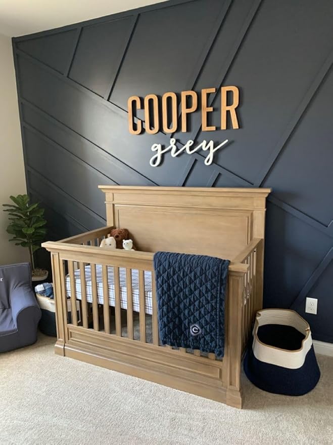 Personalized Wooden Name Sign for Nursery - Custom Name Signs for Kids Room, Personalized Nursery Name Sign - Perfect Room Decoration, Wall Name Decoration & Wedding signs, Family Name Signs