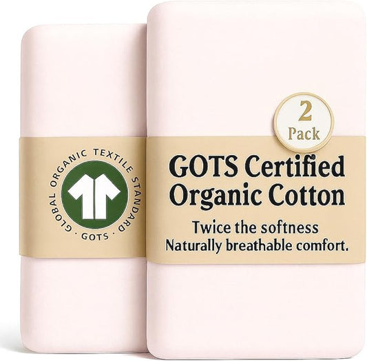 GOTS 100% Organic Bassinet Sheets - Luxurious Turkish Cotton for Halo, SNOO, Dream on Me Karley & Lacy, Delta Children and Simmons Kids City Sleeper Oval or Rectangle Bassinet Bed Pads or Mattresses