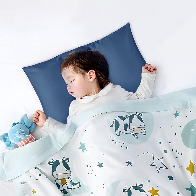 Cotton Toddler Pillowcase 14x20 Envelope: Long-Staple Cotton, Ultra Soft Breathable Durable, Travel Pillow Cover 2 Pack by Fittia