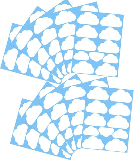 110Pcs White Cloud Wall Decals, DIY Clouds Stickers Wall Art Decor Set for Classroom,Bedroom, Living Room Deco