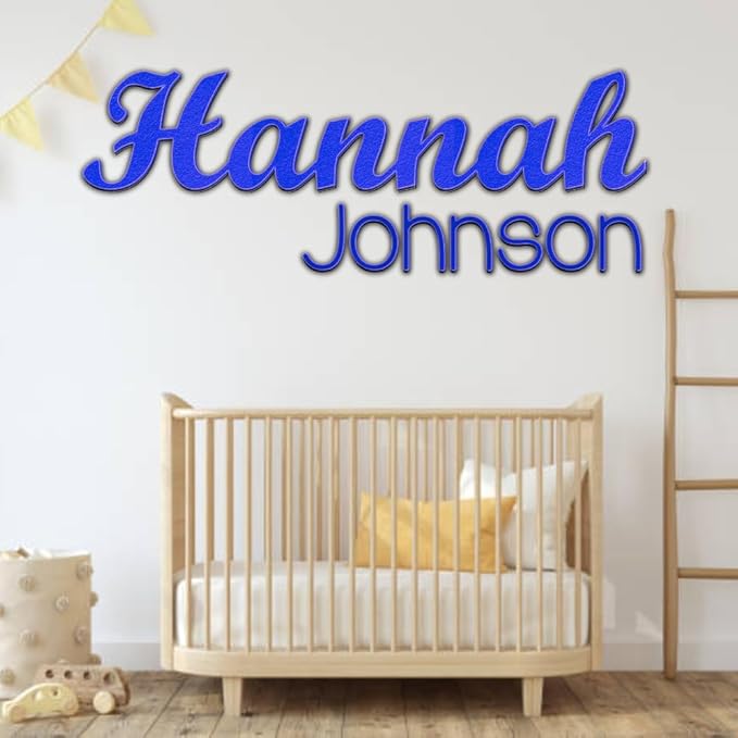 Personalized Wooden Baby Name Sign - Custom Name Wall Decor for Nursery - Boy & Girl Name Signs - Baby Announcement Sign - Wooden Custom Name Signs for Wall (First + Middle Name)