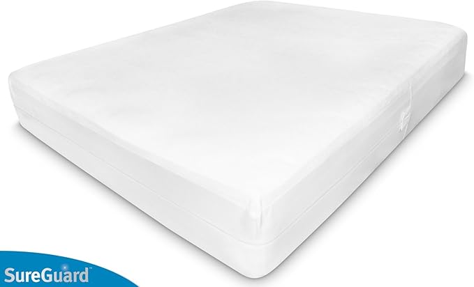 Twin (6-8 in. Deep) SureGuard Mattress Encasement - 100% Waterproof, Bed Bug Proof, Hypoallergenic - Premium Zippered Six-Sided Cover