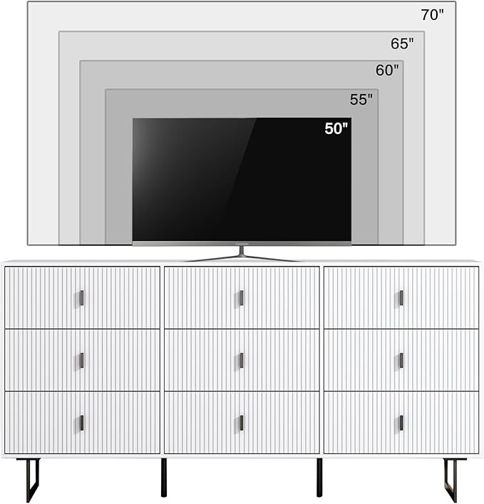 Modern Chest of Drawers with 9 Drawers,Deep Drawers,Clothes Organizer,Large Storage Cabinet for Living Room, Bedroom,Hallway,with Anti-Tipping Device, Black