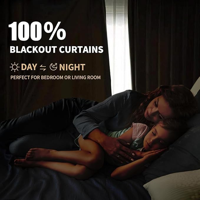 INOVADAY 100% Blackout Curtains for Bedroom, Black Out Curtains 90 Inch Long, Clip Rings Linen Blackout Drapes, Thermal Insulated Room Darkening for Living Room, 2 Panels - Sage,W50xL90