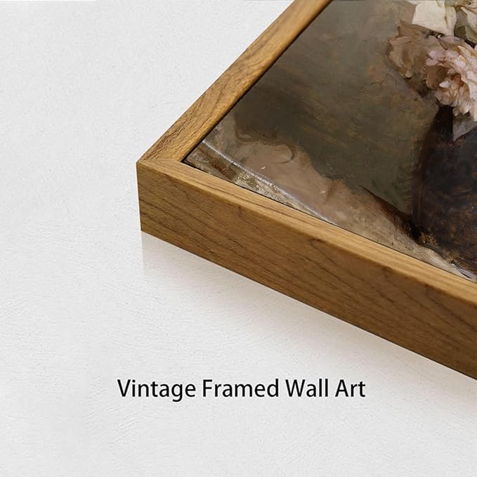 OIQArtOIQ Vintage Landscape Canvas Wall Art Framed Natural Scenery Painting Artwork Prints France Country Wilderness Farmhouse Decor Pictures Kitchen Bedroom Living Room Bathroom
