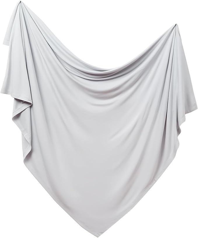 PurComfy Supersoft Swaddle Blanket, Premium Bamboo Viscose Baby swaddling Blankets for Newborns, Lightweight & Breathable Swaddle Blankets for Boys and Girls, 47” x 47”, Neutral Baby Essentials