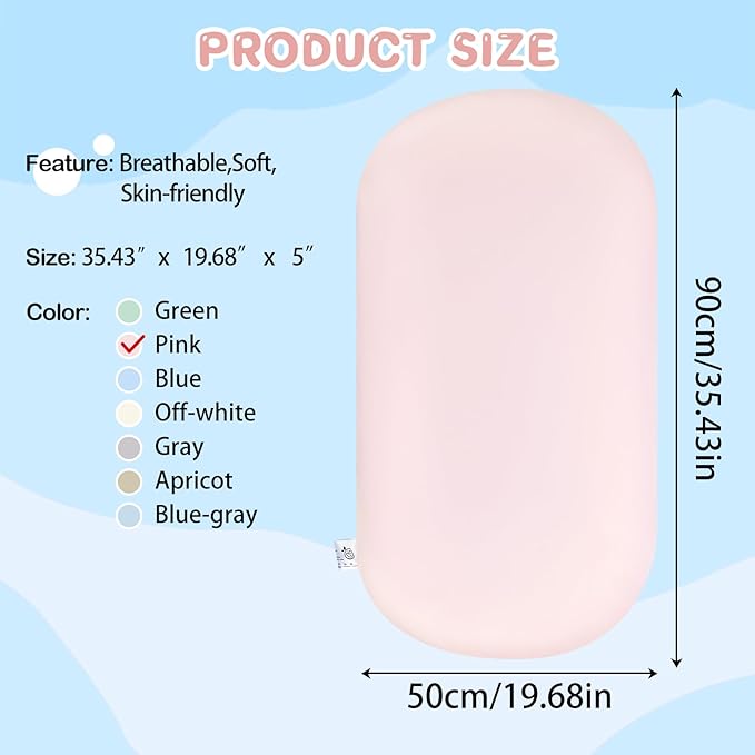 Lucakuins Baby Lounger, Bionic Design Baby Lounger for Newborn 0-24 Months, Soft Organic Cotton Breathable Lounger for Infants (Pink Newborn Lounger)