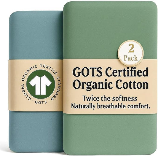 GOTS Organic Bedside Bassinet Sheets 33x20 for Maxi COSI Iora, Newton, Cowiewie, Baby Delight, Mika Micky, Ronbei, Koola Baby Bond, Kidsclub, Luxury Turkish Cotton - Rectangle 32x19-33x20