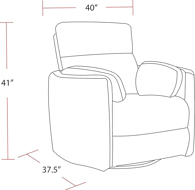 Parker Living Radius - Florence Brown - Powered by Freemotion Cordless Power Swivel Glider Recliner for Adults with USB and Type-C Ports, Single Sofa Chair for Living Room