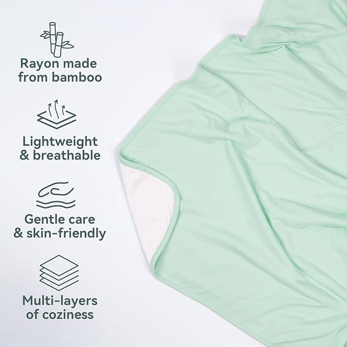 Supersoft Baby Blankets for Girls Boys, Rayon Made from Bamboo Baby Quilt - Breathable & Hypoallergenic Blanket for Bedding Crib Stroller 30"x40" (Green)