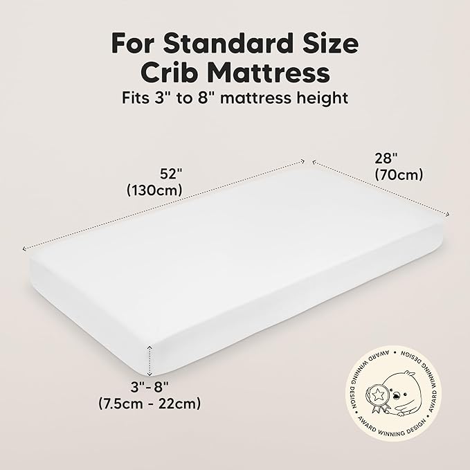 KeaBabies 2-Pack Baby Crib Sheets for Boys, Girls - 52x28 Viscose Derived from Bamboo Toddler Bed Sheets Neutral, Fitted Crib Mattress Cover for Standard Baby Bedding, Soft & Cozy (Rose)